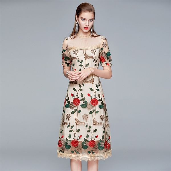 perspective mesh floral embroidery dress arrive summer short sleeve vintage roses long 210520, Black;gray
perspective mesh floral embroidery dress arrive summer short sleeve vintage roses long 210520, Black;gray