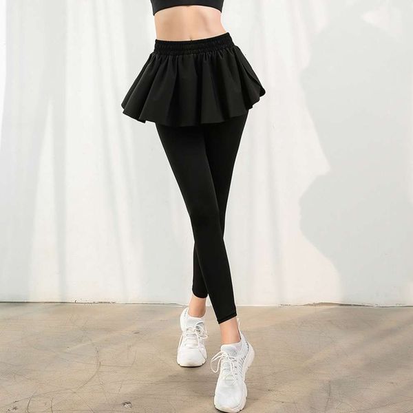 2019 women's sports Yoga dress 9 / 4 panty skirt fake two piece set high waist elastic fitness fast dry running gym, Gray
2019 women's sports Yoga dress 9 / 4 panty skirt fake two piece set high waist elastic fitness fast dry running gym, Gray