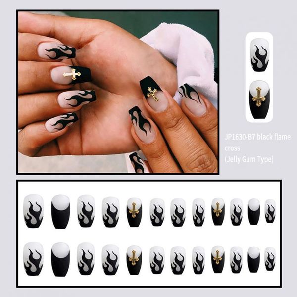 false nails 24pcs fake with glue rhinestones long coffin flame press on detachable french stick art diy manicure tool, Red;gold
false nails 24pcs fake with glue rhinestones long coffin flame press on detachable french stick art diy manicure tool, Red;gold