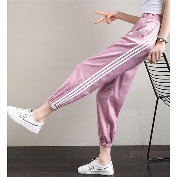 women's pants & capris real s 2021 summer nine points sports fashion casual loose beam feet harem women, Black;white
women's pants & capris real s 2021 summer nine points sports fashion casual loose beam feet harem women, Black;white