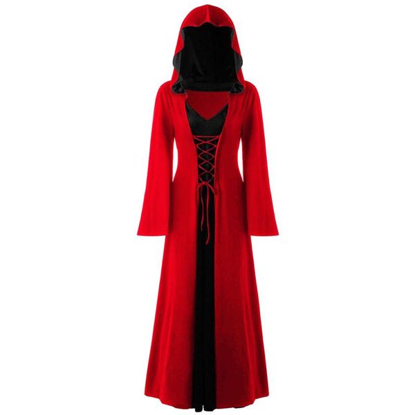 casual dresses women plus size dress hooded lace up patchwork long sleeve cosplay vintage witch halloween costumes, Black;gray
casual dresses women plus size dress hooded lace up patchwork long sleeve cosplay vintage witch halloween costumes, Black;gray