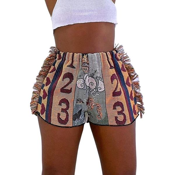 women's shorts women tassel shorts, fashionable ladies spring autumn floral-print high waist short pants, White;black
women's shorts women tassel shorts, fashionable ladies spring autumn floral-print high waist short pants, White;black