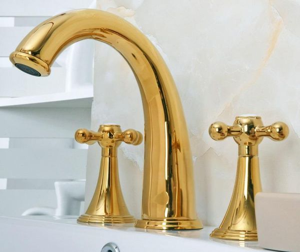 bathroom sink faucets deck mounted 3 holes bath tub mixer tap gold color polished brass widespread 2 handles basin faucet agf021
bathroom sink faucets deck mounted 3 holes bath tub mixer tap gold color polished brass widespread 2 handles basin faucet agf021