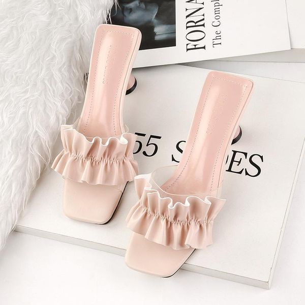sweet solid women slippers pumps summer slides good-quality casual 6cm high heels wine-glass-heels ladies outside female shoes, Black
sweet solid women slippers pumps summer slides good-quality casual 6cm high heels wine-glass-heels ladies outside female shoes, Black