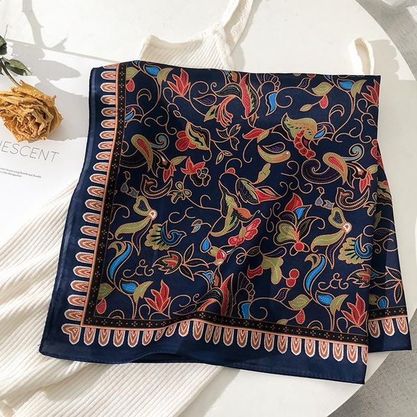 scarves retro navy printed square scarf in spring 2021 south korean silk women's multi-functional and versatile hairband, Blue;gray
scarves retro navy printed square scarf in spring 2021 south korean silk women's multi-functional and versatile hairband, Blue;gray