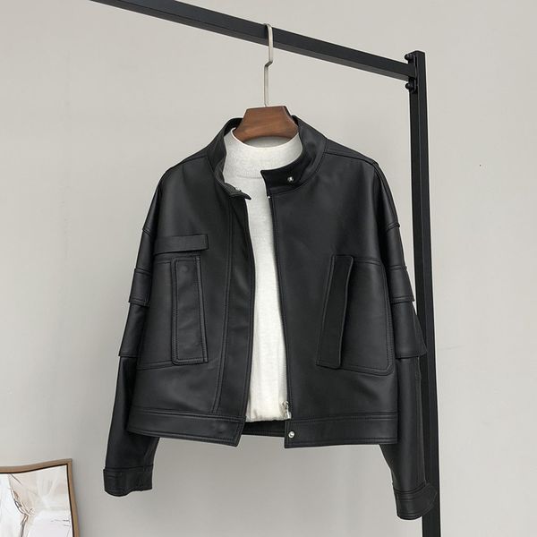 women's down & parkas 2021 real leather jacket women short sheep coat female zipper stand collar coats womens clothes chaquetas para mu, Black
women's down & parkas 2021 real leather jacket women short sheep coat female zipper stand collar coats womens clothes chaquetas para mu, Black