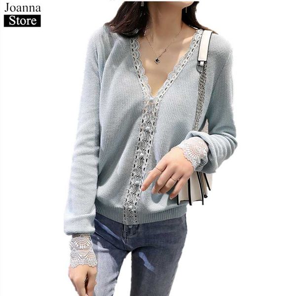 women's sweaters spring lace splice wool knitted pullover v-neck long sleeve bright silk elegant knit sweater black plus size clothes f, White;black
women's sweaters spring lace splice wool knitted pullover v-neck long sleeve bright silk elegant knit sweater black plus size clothes f, White;black