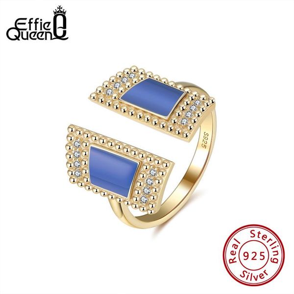 cluster rings effie queen unique design blue enamel adjustable ring luxury shiny big gold color 925 silver jewelry gift eqr05, Golden;silver
cluster rings effie queen unique design blue enamel adjustable ring luxury shiny big gold color 925 silver jewelry gift eqr05, Golden;silver