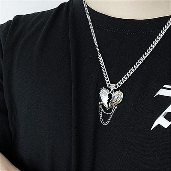 pendant necklaces broken heart tassel chain cecklace for women men hip hop trend splicing color clavicle fashion jewelry, Silver
pendant necklaces broken heart tassel chain cecklace for women men hip hop trend splicing color clavicle fashion jewelry, Silver