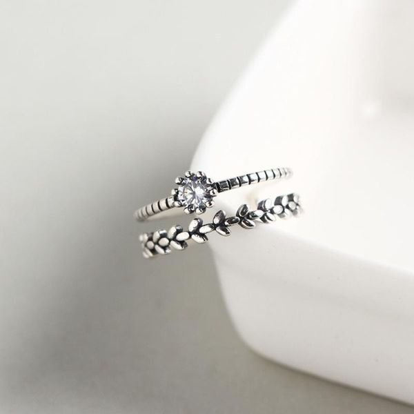cluster rings korean fashion 925 sterling silver retro leaf inlaid zircon double layer emerald ring for women, Golden;silver
cluster rings korean fashion 925 sterling silver retro leaf inlaid zircon double layer emerald ring for women, Golden;silver