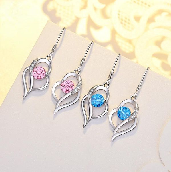 stud s925 sterling silver love zircon long earrings female korean temperament net red heart-shaped jewelry, Golden;silver
stud s925 sterling silver love zircon long earrings female korean temperament net red heart-shaped jewelry, Golden;silver