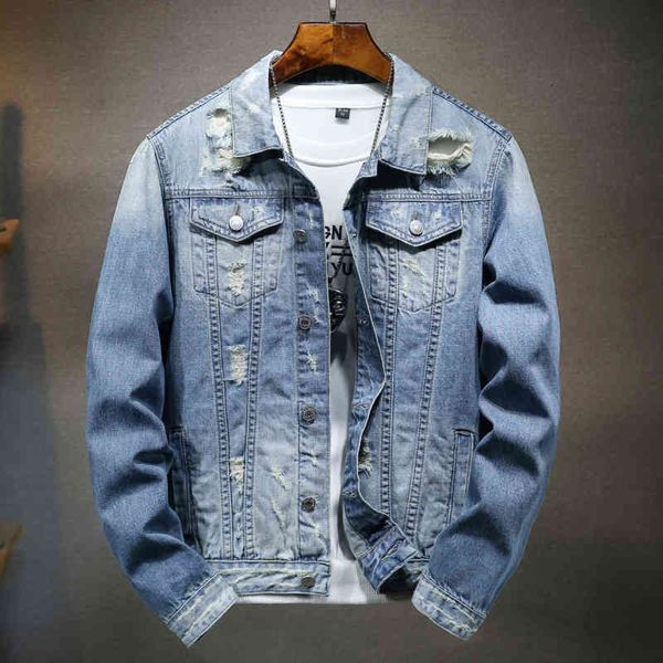 jackets spring autumn blue gradient denim personality hole ripped hip-hop soft fabric inner pocket men's jacket, Black;brown
jackets spring autumn blue gradient denim personality hole ripped hip-hop soft fabric inner pocket men's jacket, Black;brown