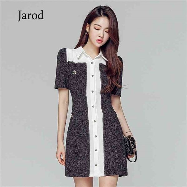 autumn women's tweed hit color patchwork turn down collar short sleeve mini dress bodycon elegant chic vestido 210519, Black;gray
autumn women's tweed hit color patchwork turn down collar short sleeve mini dress bodycon elegant chic vestido 210519, Black;gray