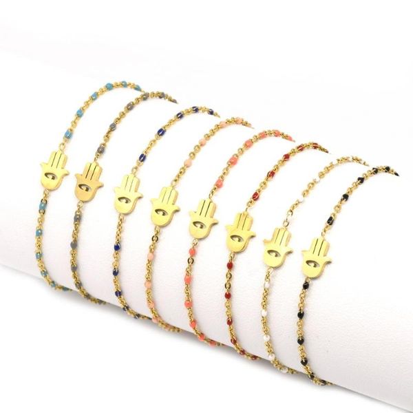 link, chain 5pcs charm fatima hand hamsa evil eye protection cross blessing crystal colorful link 24k gold plating bracelet2021, Black
link, chain 5pcs charm fatima hand hamsa evil eye protection cross blessing crystal colorful link 24k gold plating bracelet2021, Black