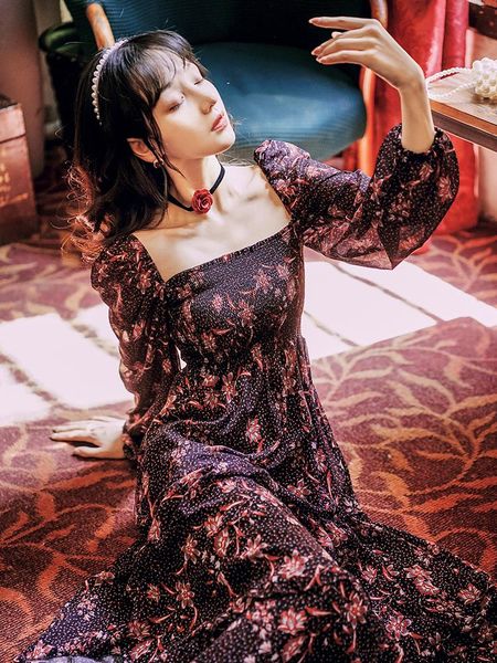 casual dresses french floral retro square neck dress robe femme lantern sleeve fashion 2021 autumn ruffled vestidos de fiesta, Black;gray
casual dresses french floral retro square neck dress robe femme lantern sleeve fashion 2021 autumn ruffled vestidos de fiesta, Black;gray