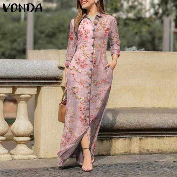 casual dresses women summer shirt dress 2021 vonda vintage lapel collar party vestido s-5xl floral printed long beach robe, Black;gray
casual dresses women summer shirt dress 2021 vonda vintage lapel collar party vestido s-5xl floral printed long beach robe, Black;gray