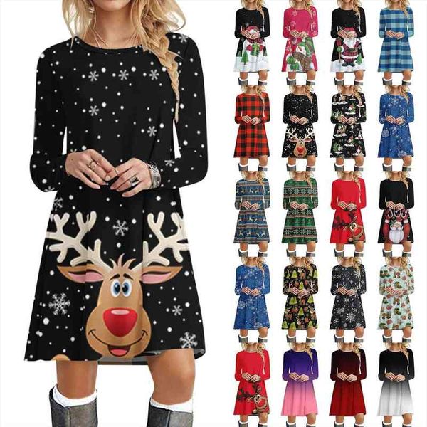 christmas fashion reindeer santa print womens dresses winter casual long sleeve o neck robe noel t shirt loose plus size, Black;gray
christmas fashion reindeer santa print womens dresses winter casual long sleeve o neck robe noel t shirt loose plus size, Black;gray