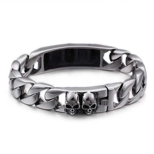 link, chain heavy solid stainless steel gothic skeleton bracelet men punk rock skull link bracelets & bangles male jewelry, Black
link, chain heavy solid stainless steel gothic skeleton bracelet men punk rock skull link bracelets & bangles male jewelry, Black