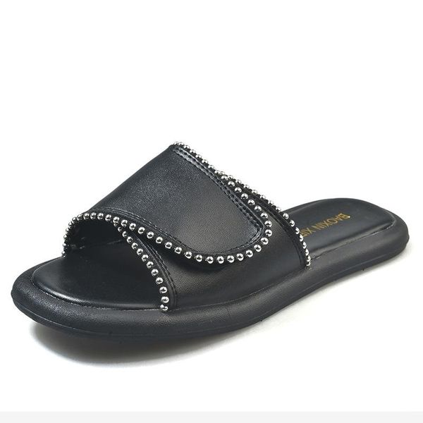 slipper summer sandals lithe woman lin xiaoli beads muller slippers flat heel white and black
slipper summer sandals lithe woman lin xiaoli beads muller slippers flat heel white and black