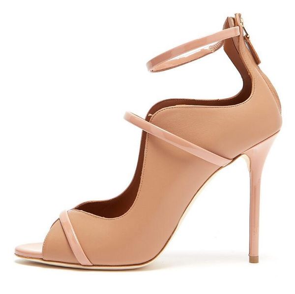 beige leather ankle strap heels pumps 12cm peep toe back zipper women shoes cut-out patchwork dress, Black 
beige leather ankle strap heels pumps 12cm peep toe back zipper women shoes cut-out patchwork dress, Black