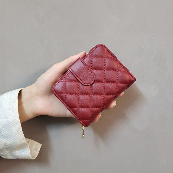 card holders purse bag wallet female short 2021 folding wild european fashion three-fold large-capacity small coin, Brown;gray
card holders purse bag wallet female short 2021 folding wild european fashion three-fold large-capacity small coin, Brown;gray