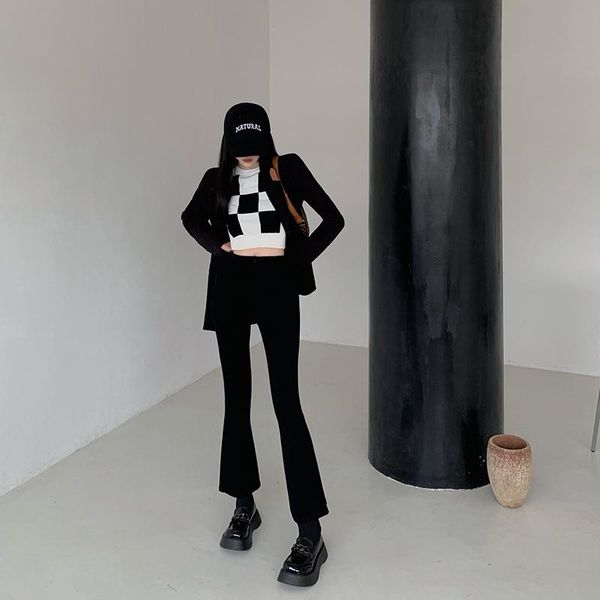 women's pants & capris 3640 autumn 2021 retro hong kong-flavored high-waisted and slim all-match casual cropped trousers, Black;white
women's pants & capris 3640 autumn 2021 retro hong kong-flavored high-waisted and slim all-match casual cropped trousers, Black;white