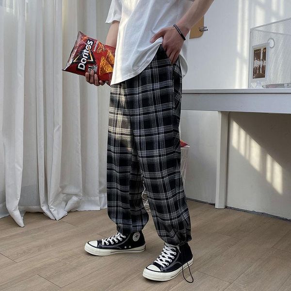 plaid straight leg pants men's korean fashion loose casual harajuku streetwear retro drawstring mopping men, Black
plaid straight leg pants men's korean fashion loose casual harajuku streetwear retro drawstring mopping men, Black