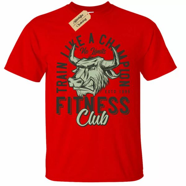 train like a champion t-shirt man in a club gym bodybuilding training bull, White;black
train like a champion t-shirt man in a club gym bodybuilding training bull, White;black