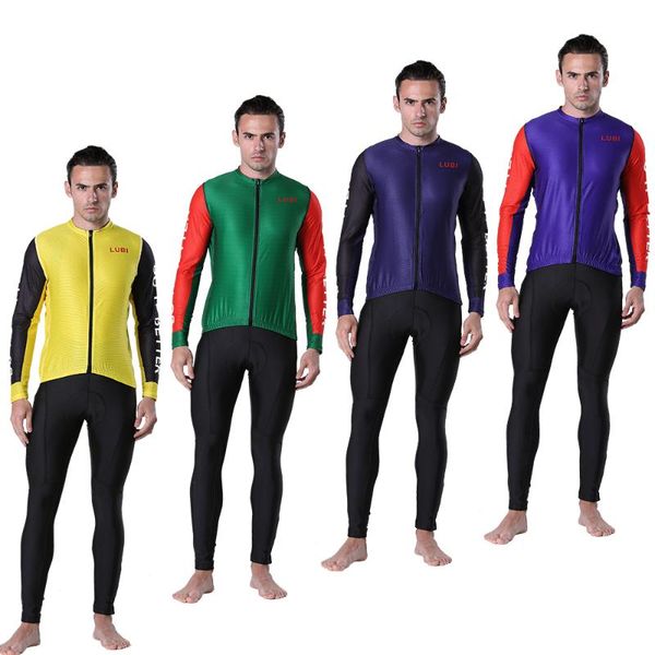 racing sets lubi cycling jersey long sleeve set men's bib pants kits clothing mtb cycle clothes bicycle suit bike sponge pad for ride, Black;blue
racing sets lubi cycling jersey long sleeve set men's bib pants kits clothing mtb cycle clothes bicycle suit bike sponge pad for ride, Black;blue