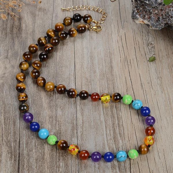 chokers colorful natural stone round beads necklace women stainless steel accessories fashion boho lucky trend girl jewelry, Golden;silver
chokers colorful natural stone round beads necklace women stainless steel accessories fashion boho lucky trend girl jewelry, Golden;silver