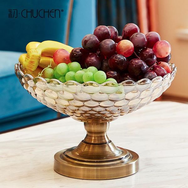 european-style metal glass fruit bowl fruit plate american dining table living room luxury decorations
european-style metal glass fruit bowl fruit plate american dining table living room luxury decorations