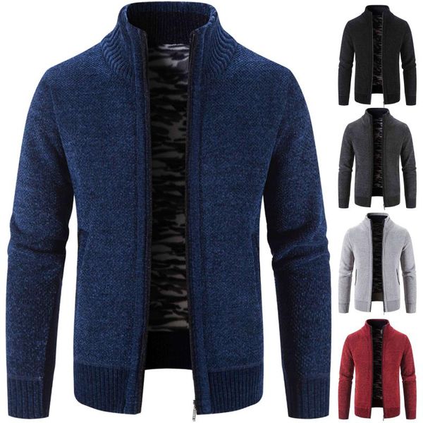 men's sweaters winter sweater thick fleece knit zip-up cardigan coat street sportswear casual fashion handsome jacket, White;black
men's sweaters winter sweater thick fleece knit zip-up cardigan coat street sportswear casual fashion handsome jacket, White;black