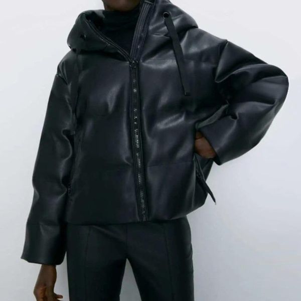 women's leather & faux hooded parkas women winter jakcet pu coats female elegant zipper cotton jackets luxury outwear coat, Black
women's leather & faux hooded parkas women winter jakcet pu coats female elegant zipper cotton jackets luxury outwear coat, Black