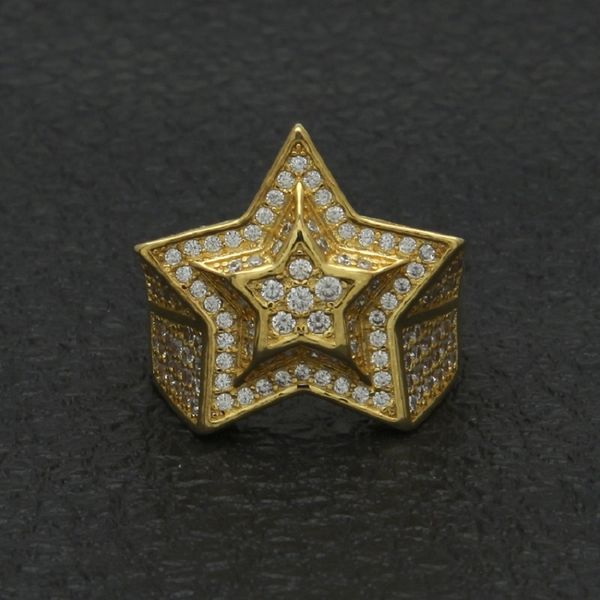 hip hop mens gold ring jewelry five-pointed star cubic zircon silver rings for men
hip hop mens gold ring jewelry five-pointed star cubic zircon silver rings for men