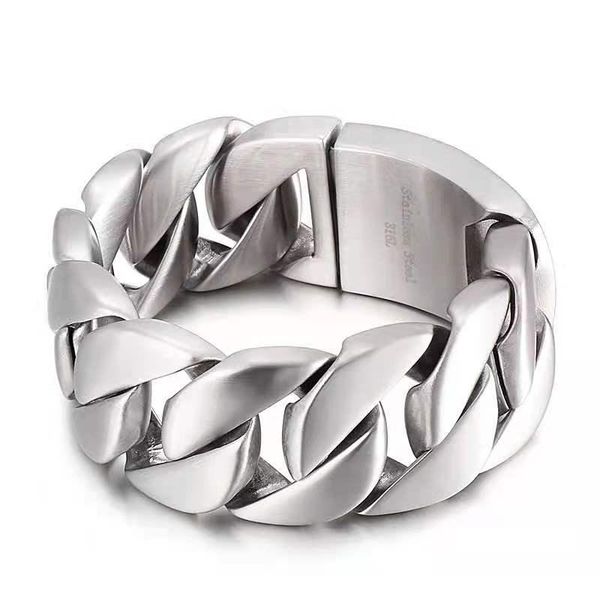 link, chain 31mm width big heavy chunky brush matte curb cuban bracelet hiphop punk men 316l stainless steel bike biker bangle jewelry, Black
link, chain 31mm width big heavy chunky brush matte curb cuban bracelet hiphop punk men 316l stainless steel bike biker bangle jewelry, Black