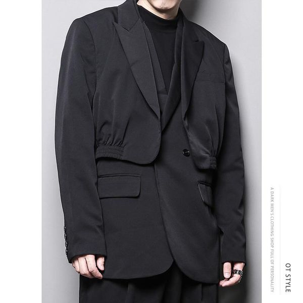 men's suits & blazers fake two-piece leisure suit autumn and winter design sense personalized hairdresser show jacket coat, White;black
men's suits & blazers fake two-piece leisure suit autumn and winter design sense personalized hairdresser show jacket coat, White;black