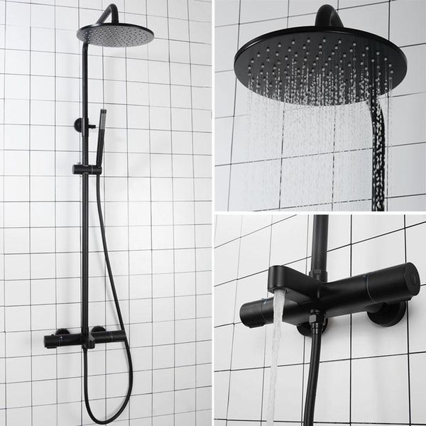 mablack thermostatic mixer bathroom wall mounted shower faucet set bath rainfall brass head 8"/10"/12" sets
mablack thermostatic mixer bathroom wall mounted shower faucet set bath rainfall brass head 8"/10"/12" sets