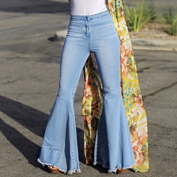 jean high waist enlargement cut women's thin brim bell bottoms elegant stretch of vintage long legged pants palazzo ladies, Blue
jean high waist enlargement cut women's thin brim bell bottoms elegant stretch of vintage long legged pants palazzo ladies, Blue