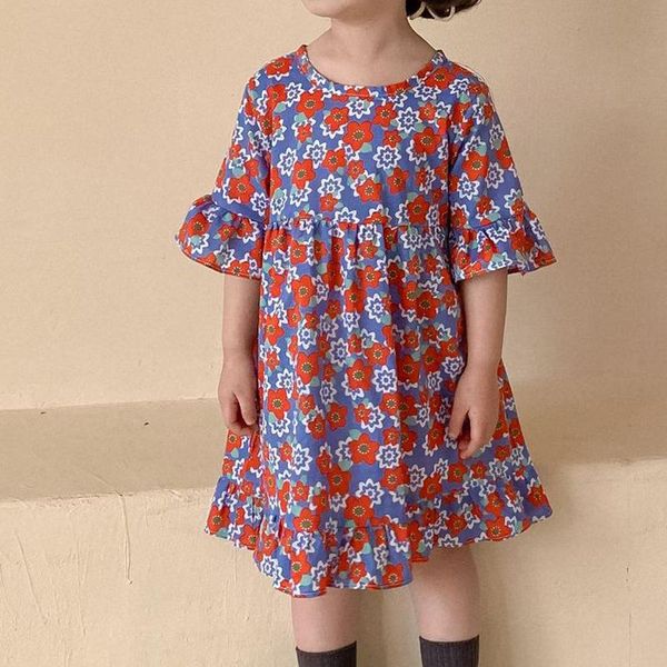 children's dress toddler kid clothes round neck lotus leaf girl short sleeve floral cute princess girl's dresses, Red;yellow
children's dress toddler kid clothes round neck lotus leaf girl short sleeve floral cute princess girl's dresses, Red;yellow