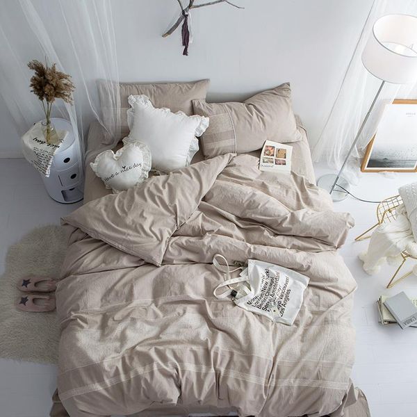 bedding sets 4pcs washed cotton jacquard luxury set breathable soft king size duvet cover bed sheet linen pillowcases
bedding sets 4pcs washed cotton jacquard luxury set breathable soft king size duvet cover bed sheet linen pillowcases
