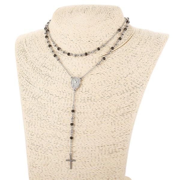 pendant necklaces multilayer cross long chain necklace for women jewelry gifts beads accessories, Silver
pendant necklaces multilayer cross long chain necklace for women jewelry gifts beads accessories, Silver