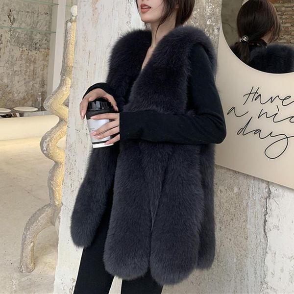 women's fur & faux real vest women winter thick warm fashion long natural vests sleeveless jacket coats female ladies waistcoat veste, Black
women's fur & faux real vest women winter thick warm fashion long natural vests sleeveless jacket coats female ladies waistcoat veste, Black