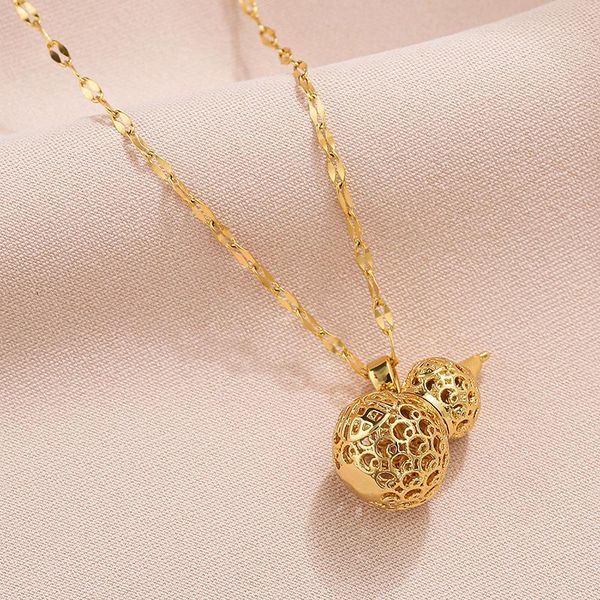 pendant necklaces hollow gourd stainless steel necklace women's gold anti-fading clavicle chain ornament, Silver
pendant necklaces hollow gourd stainless steel necklace women's gold anti-fading clavicle chain ornament, Silver