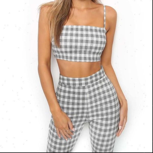plaid two piece set tracksuit women tracksuits casual sleeveless sweatsuits crop tank and flare pants leggings, Gray
plaid two piece set tracksuit women tracksuits casual sleeveless sweatsuits crop tank and flare pants leggings, Gray