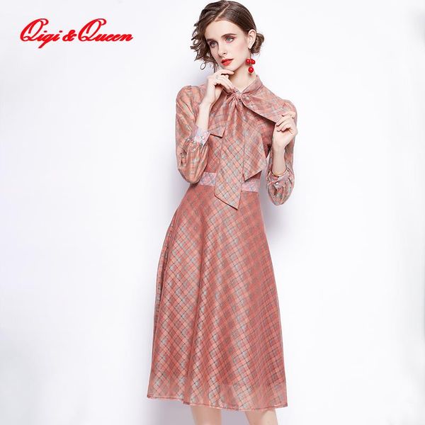 casual dresses qiqi&queen vintage print elegant mid dress women's 2021 spring autumn bow plaid office wear waist swing a-line vestidos, Black;gray
casual dresses qiqi&queen vintage print elegant mid dress women's 2021 spring autumn bow plaid office wear waist swing a-line vestidos, Black;gray