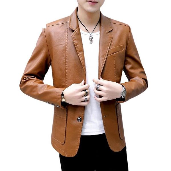 men's jackets leather spring and autumn suit korean style slim young suits, Black;brown
men's jackets leather spring and autumn suit korean style slim young suits, Black;brown