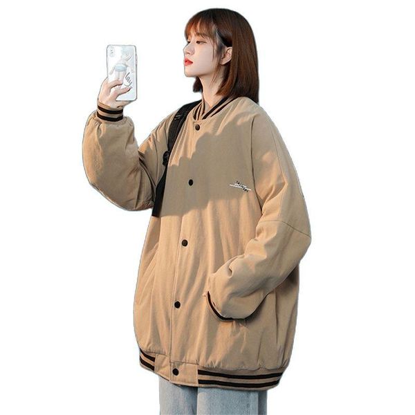 women's jackets casual baseball padded jacket 2022 autumn winter short cotton oversize bomer coats girls outerwear d291, Black;brown
women's jackets casual baseball padded jacket 2022 autumn winter short cotton oversize bomer coats girls outerwear d291, Black;brown