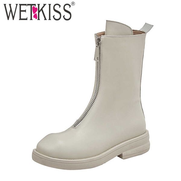 wetkiss genuine leather short boots women front zipper ankle boots chunky heels shoes woman autumn winter booties lady 210630, Black
wetkiss genuine leather short boots women front zipper ankle boots chunky heels shoes woman autumn winter booties lady 210630, Black