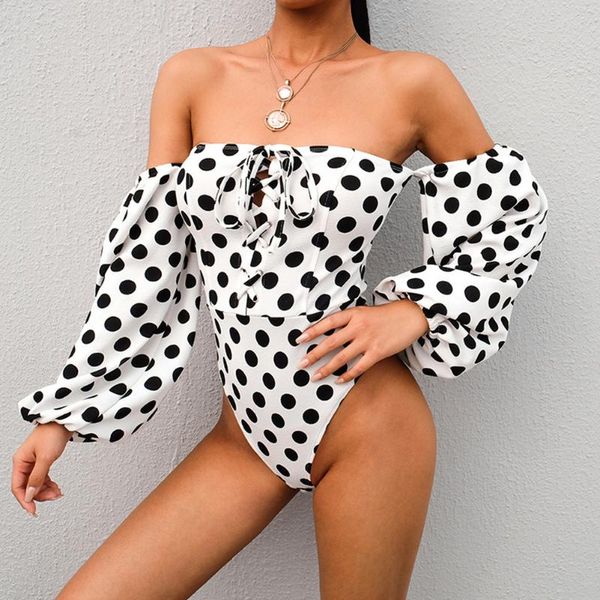 women's jumpsuits & rompers women bodysuit stretch leotard off shoulder bodycon t-shirt jumpsuit long sleeve polka dot, Black;white
women's jumpsuits & rompers women bodysuit stretch leotard off shoulder bodycon t-shirt jumpsuit long sleeve polka dot, Black;white