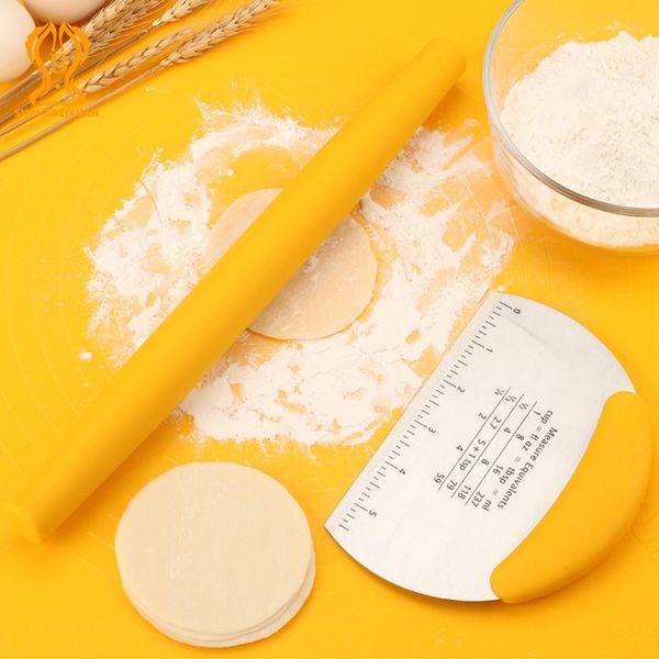 baking tools 3 pcs set stainless steel pastry cutter non-stick silicone mat rolling pin dough scraper for &
baking tools 3 pcs set stainless steel pastry cutter non-stick silicone mat rolling pin dough scraper for &